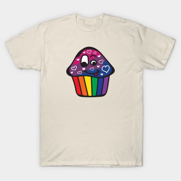 Biromantic Pride Rainbow Cupcake T-Shirt by BiOurPride